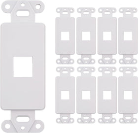 SATMAXIMUM 1-port white keystone plate for Ethernet, HDMI and coax connections.