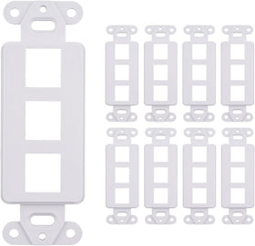 SATMAXIMUM Keystone wall plate 3-port white for clean Ethernet and HDMI connections.