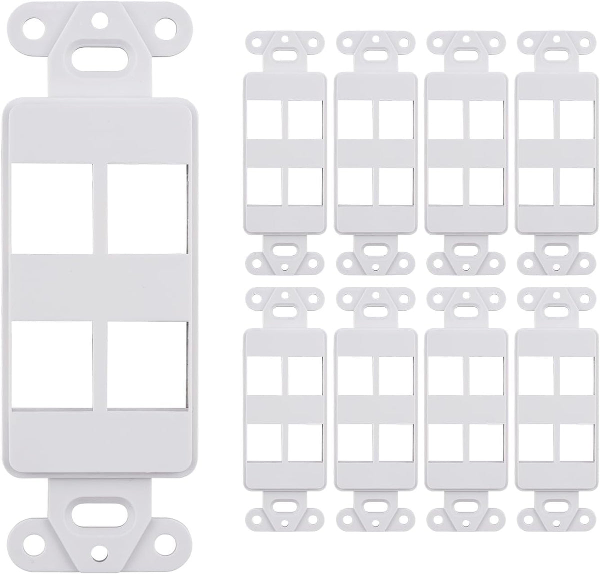 SATMAXIMUM keystone wall plate 4-port front view for clean network installs