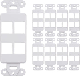 SATMAXIMUM keystone wall plate 4-port front view for clean network installs