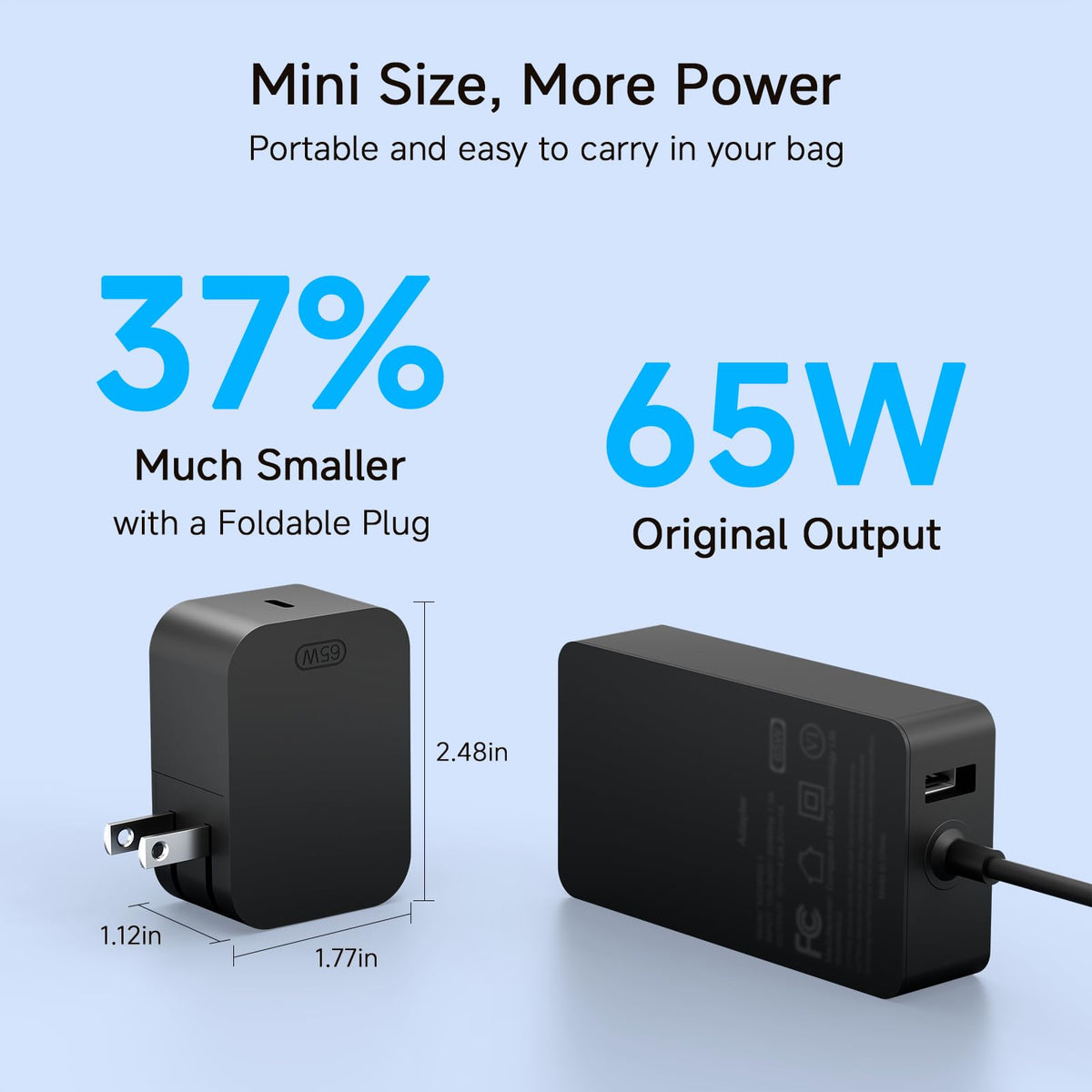 SATURNDOCK adapter powering a Surface laptop to illustrate reliable fast charging