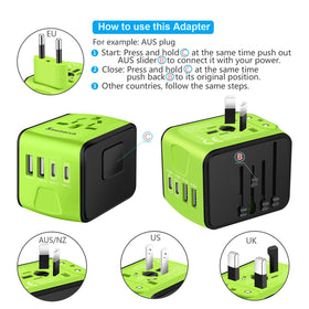 SAUNORCH on a hotel nightstand charging phone and tablet while traveling