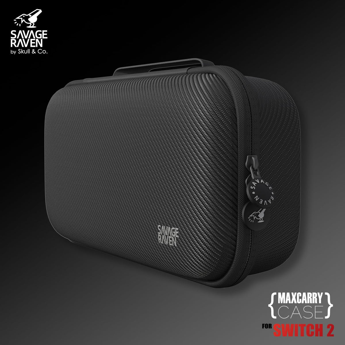 SAVAGE RAVEN MaxCarry case interior highlighting twelve game card slots for neat storage