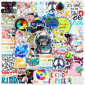 Sayglossy kindness stickers waterproof 500-pcs for durable decorating on bottles and laptops.