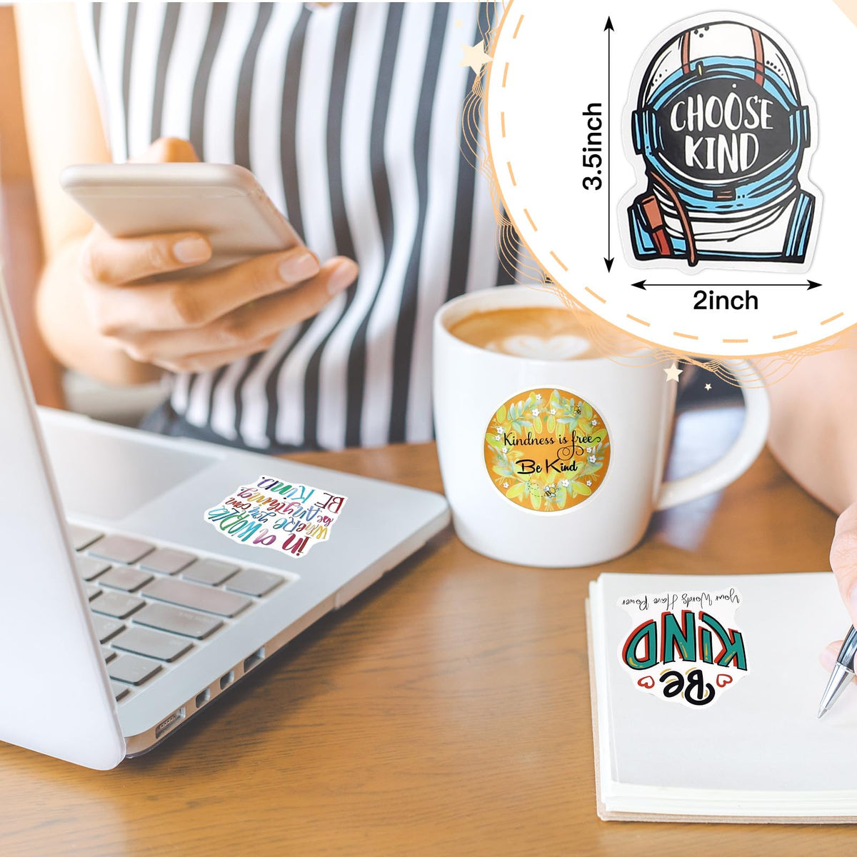 Sayglossy water bottle and laptop stickers with strong adhesive for indoor and outdoor use.