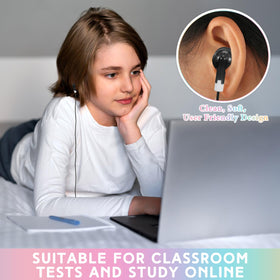 Saysurey earbuds with 1m cable length for flexible classroom or desk setups.