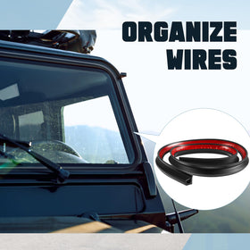 Saysurey flexible cord cover length adjustable to fit various cable layouts.