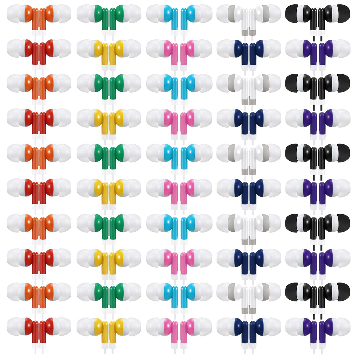 Saysurey multicolor earbuds with 1m cable for classroom listening