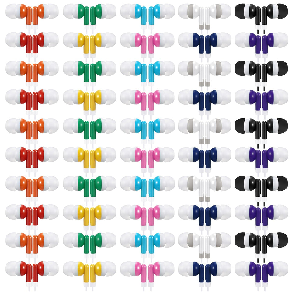Saysurey multicolor earbuds with 1m cable for classroom listening