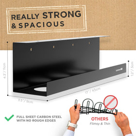 No-drill option works on glass desks with included adhesive.