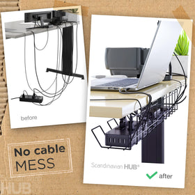 Durable steel construction by Scandinavian Hub supports long-lasting cable organization.