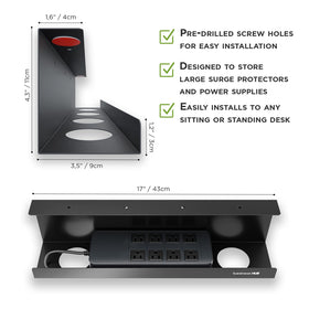 Sleek black design blends with most workstations.