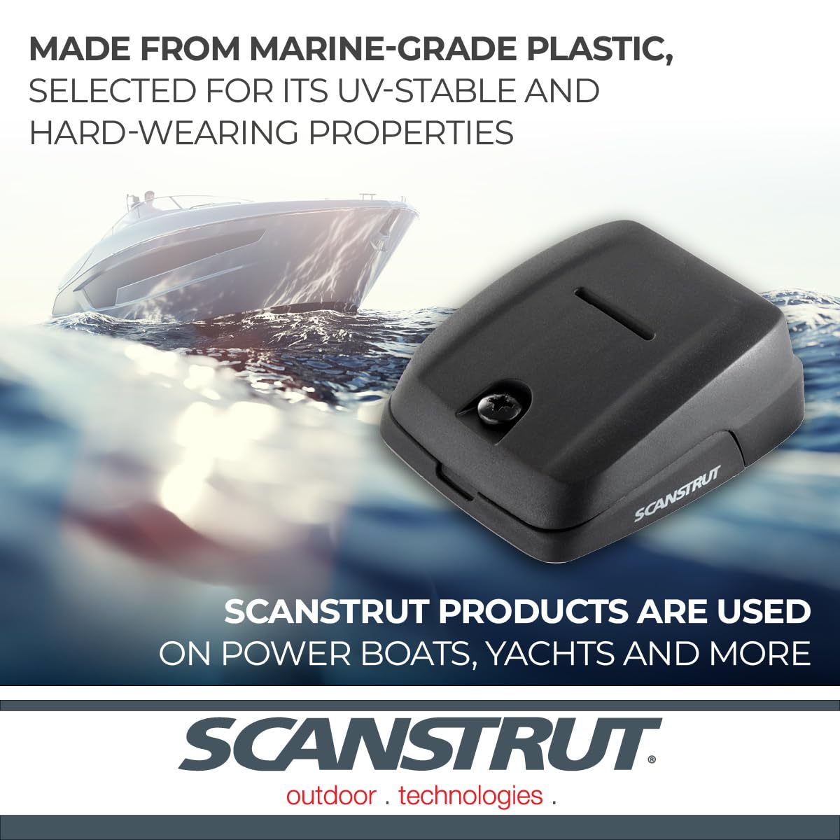 Scanstrut DS-HD10-BLK next to a ruler to show dimensions and mounting scale