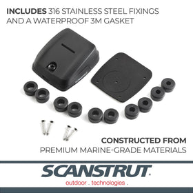 Lifestyle view of Scanstrut DS-HD10-BLK on a boat deck demonstrating tidy cable routing
