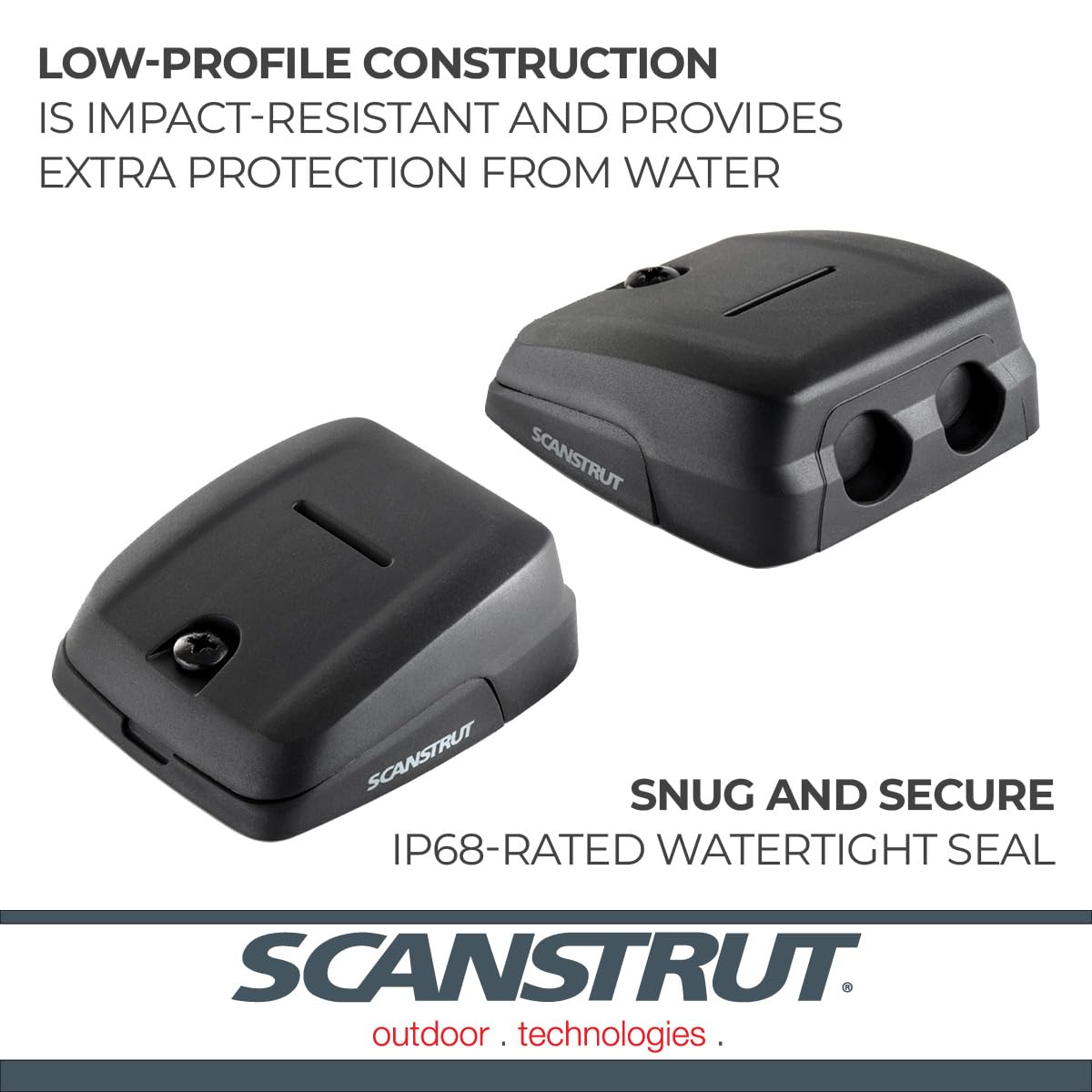 Side profile of Scanstrut DS-HD10-BLK showing low-profile housing and finish