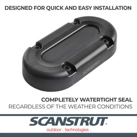 Scanstrut detail of undrilled bung ready to be cut for precise cable fit and clean finish
