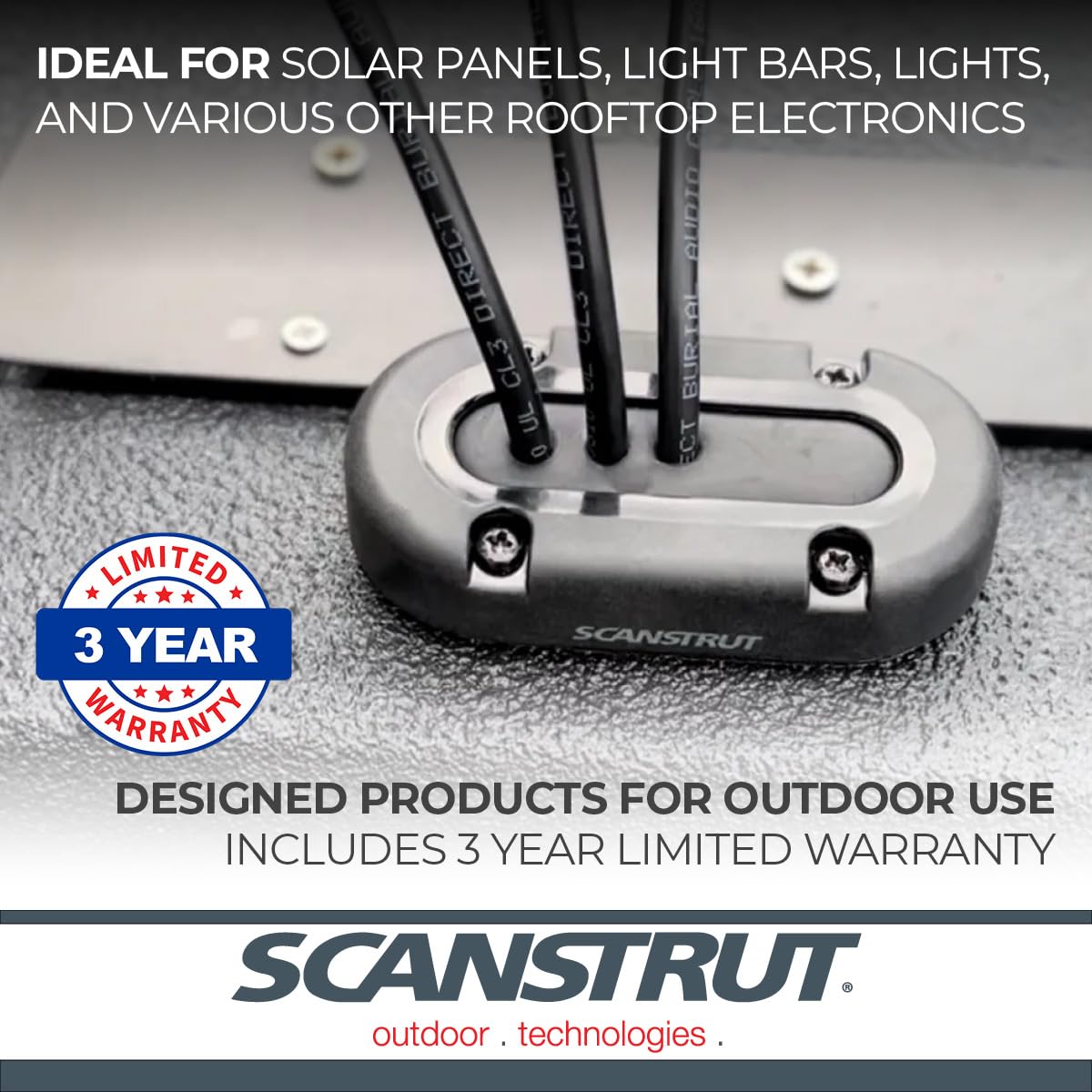 Scanstrut installed on boat hull demonstrating watertight protection in marine settings