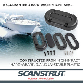 Scanstrut next to ruler for scale showing compact size and easy bulkhead fitment