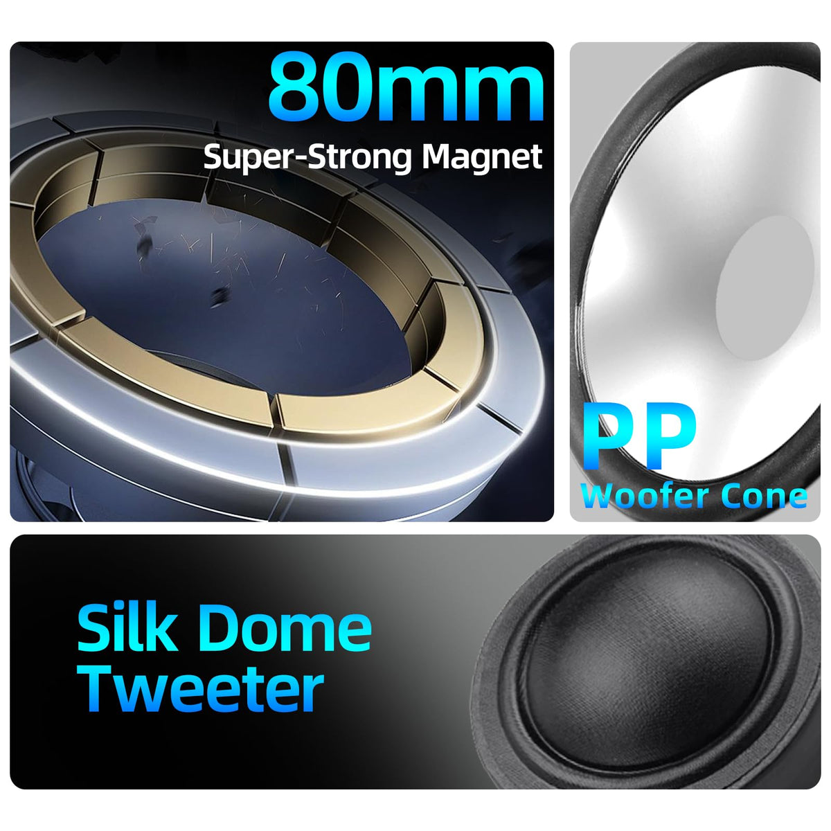 SCBPAUD 1-inch titanium dome tweeter ensures clear highs at volume