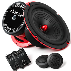 SCBPAUD 6.5-inch component speakers front view showing full system for clear highs and deep bass