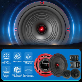 SCBPAUD 6.5-inch component speakers side view highlighting slim profile and durable build