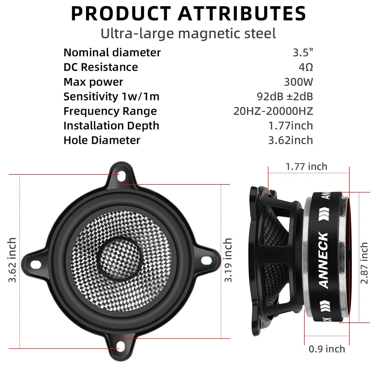 SCBPAUD tweeter integration detail showing broader frequency response without extra parts