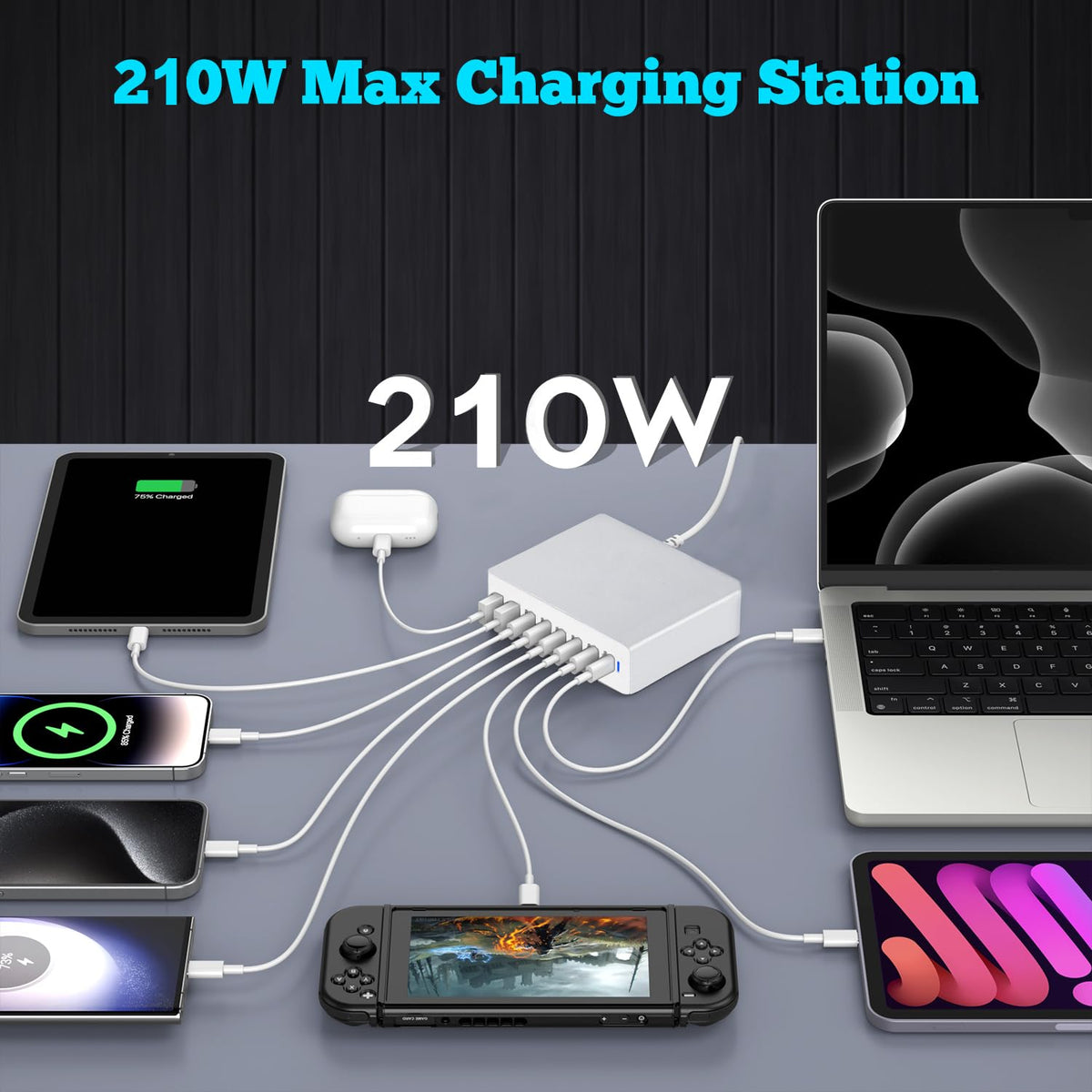 GaN technology in the SCCVEE compact charger enables efficient high-watt charging.