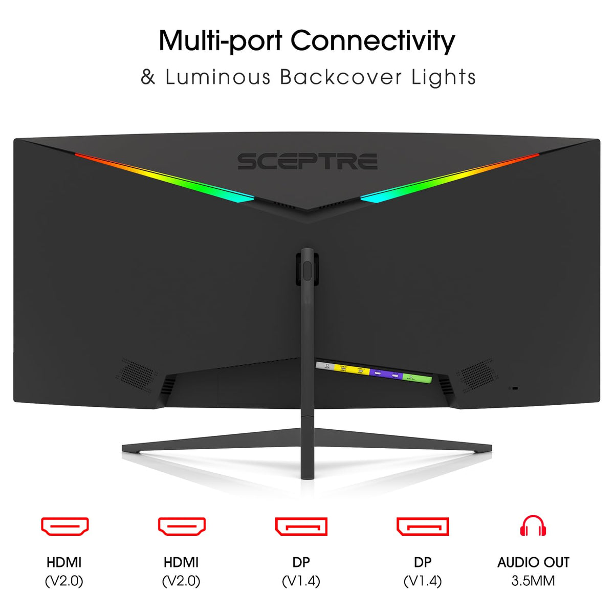Sceptre 1500R curvature creating an immersive wraparound viewing experience.