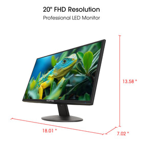 Sceptre 20in monitor ports with HDMI x2 enables easy multi-device setup