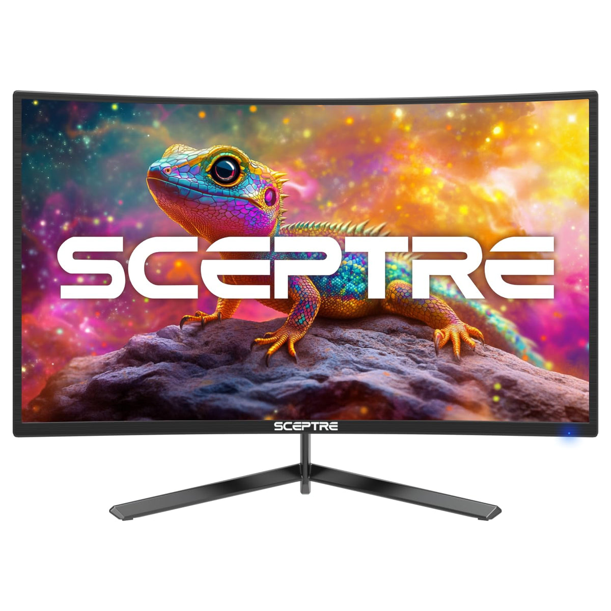 Sceptre 24-inch curved gaming monitor front view showing slim profile and vibrant 1080p display.