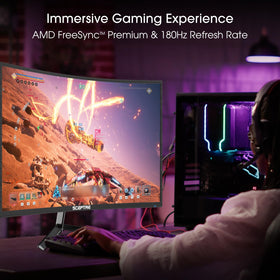Sceptre display in gaming mode highlighting FPS and RTS optimization.