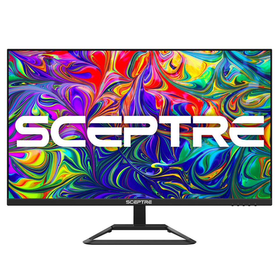 Sceptre 32-inch 4K monitor front view showing crisp visuals for work and play.