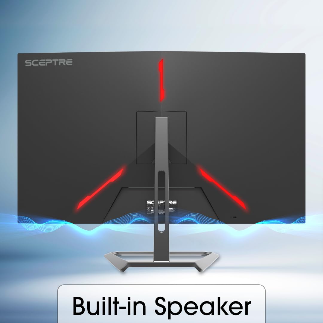 Sceptre monitor rear ports highlight versatile connectivity for multi-device setups.