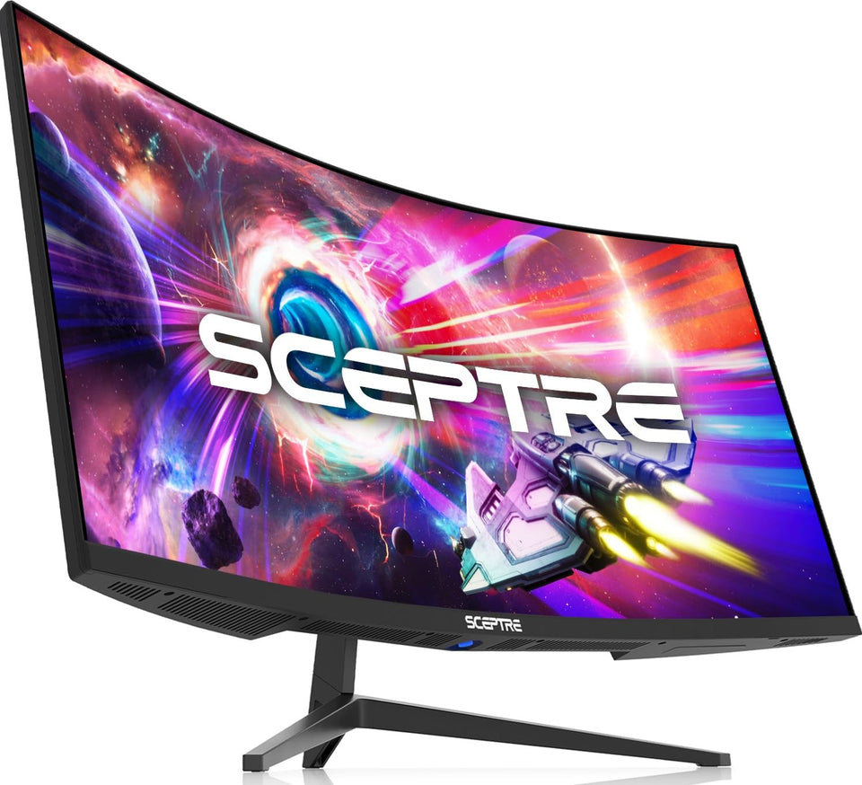 Sceptre 34-inch ultrawide curved monitor with 3440x1440 resolution for immersive productivity.