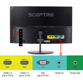 Sceptre 75Hz refresh delivers responsive gaming with clear 1080p text