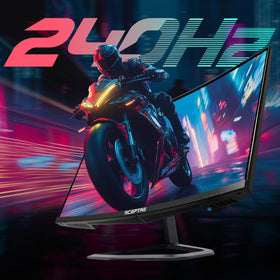 Sceptre Curved monitor showcasing 240Hz for smooth motion in competitive play.