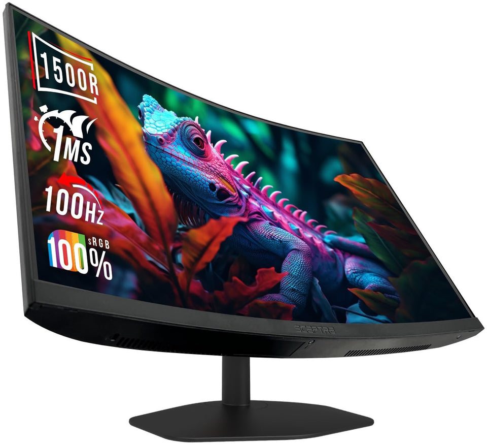 Sceptre curved 24-inch monitor with 1500R curvature for immersive viewing and productivity.