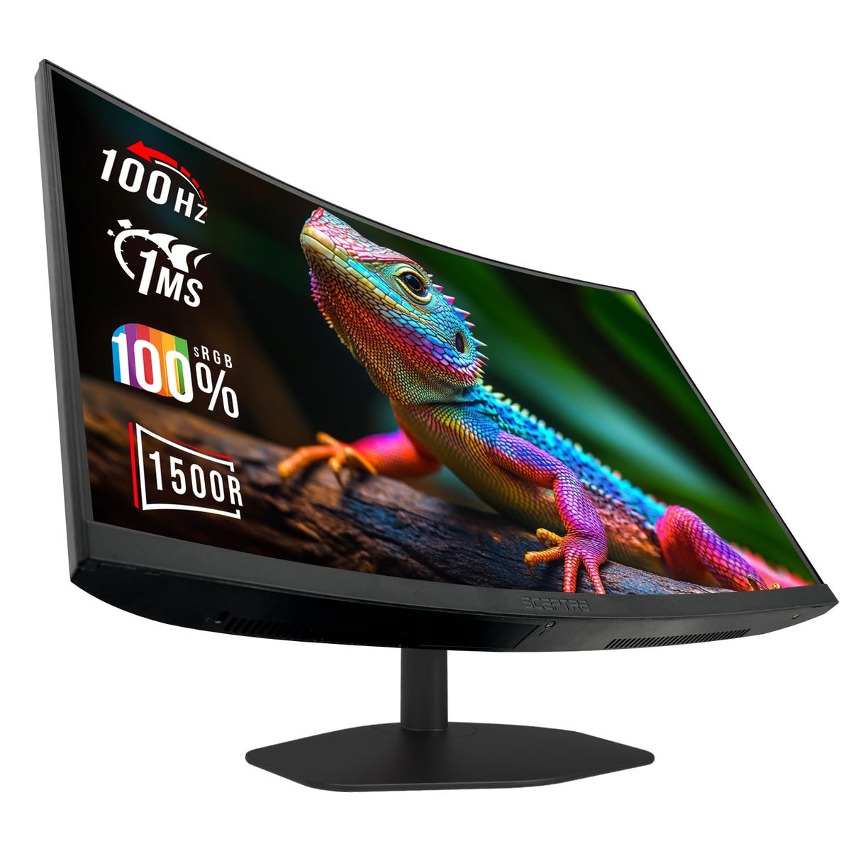 Sceptre curved 24-inch monitor front view demonstrating immersive gaming curve and sleek build