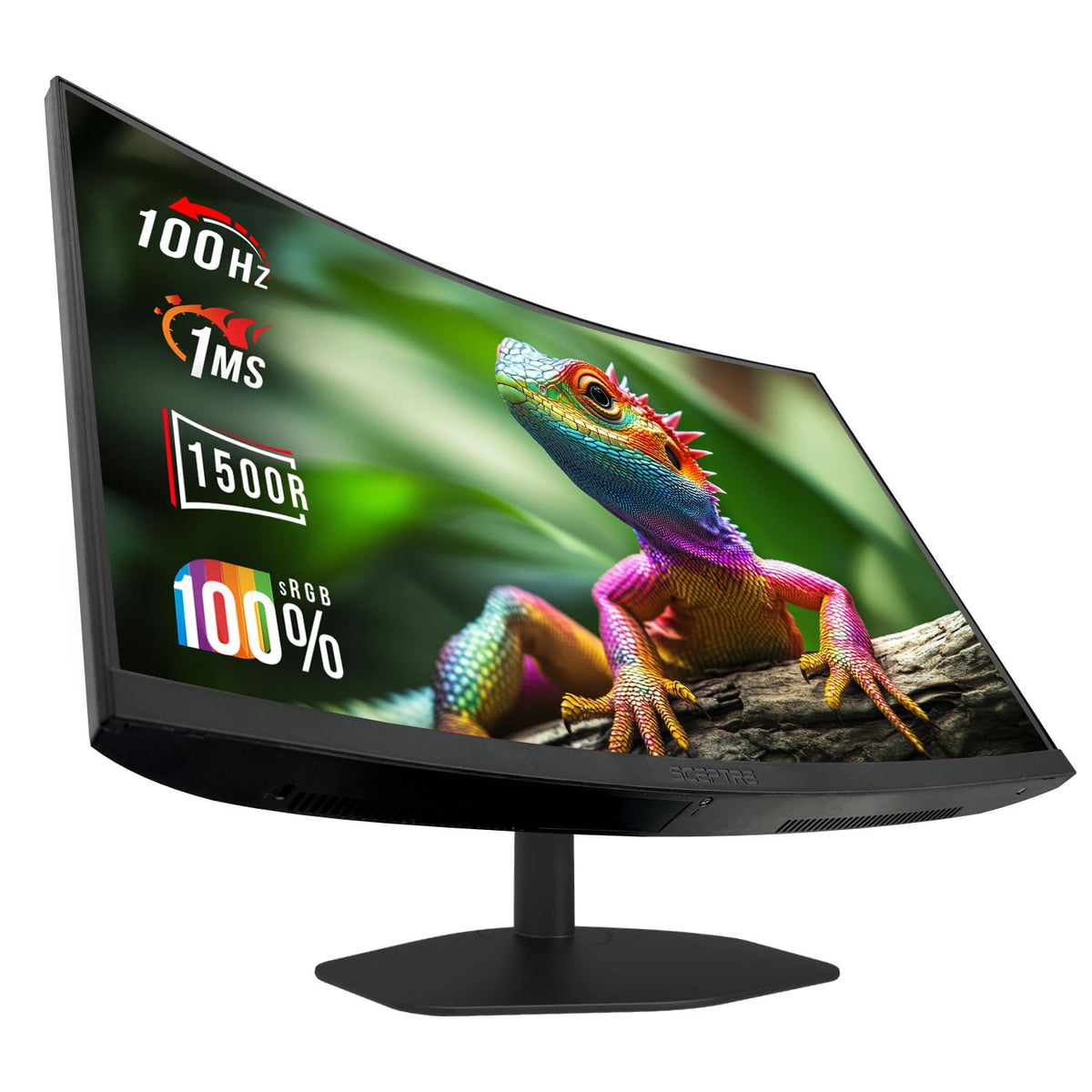 Sceptre curved 27-inch monitor showing 1500R curve for immersive focus.