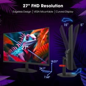 Sceptre C275W-FW100T with built-in speakers for clutter-free desks.