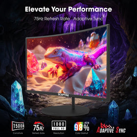 Sceptre curved design promotes comfortable viewing during long sessions.