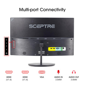 Sceptre 27-inch monitor with multiple inputs enables flexible device connection.