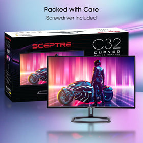 Sceptre curved 32-inch monitor VESA mount compatibility for flexible placement.
