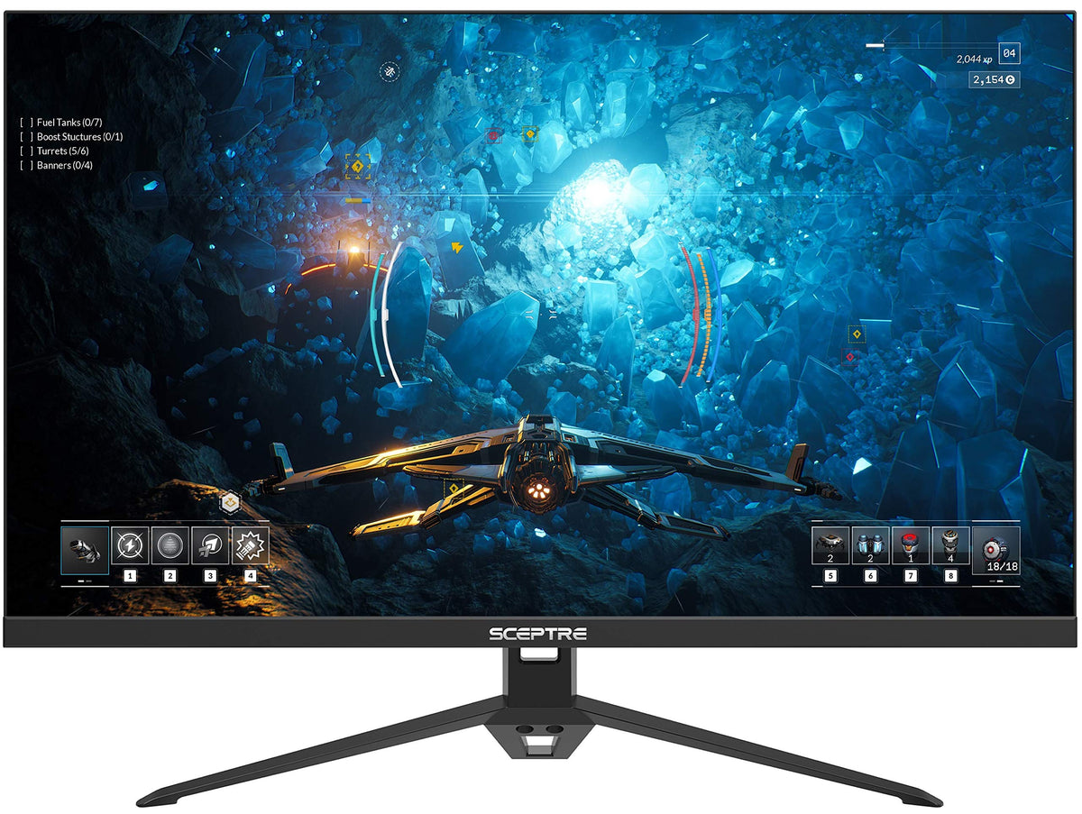 Sceptre E275B-FPT165 angled stand for comfortable, adjustable viewing.