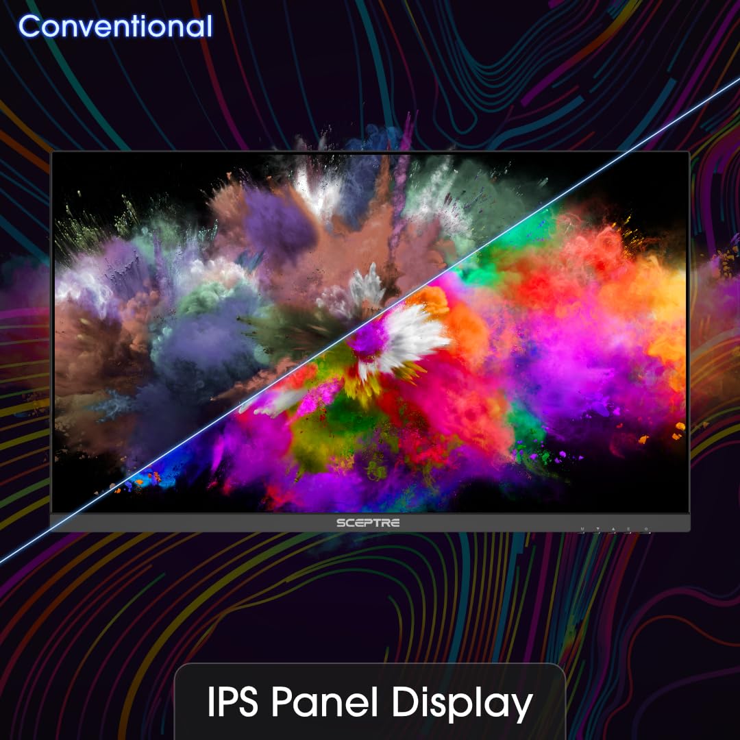 Sceptre IPS24 monitor features ultra-slim bezel for seamless multi-monitor layouts.