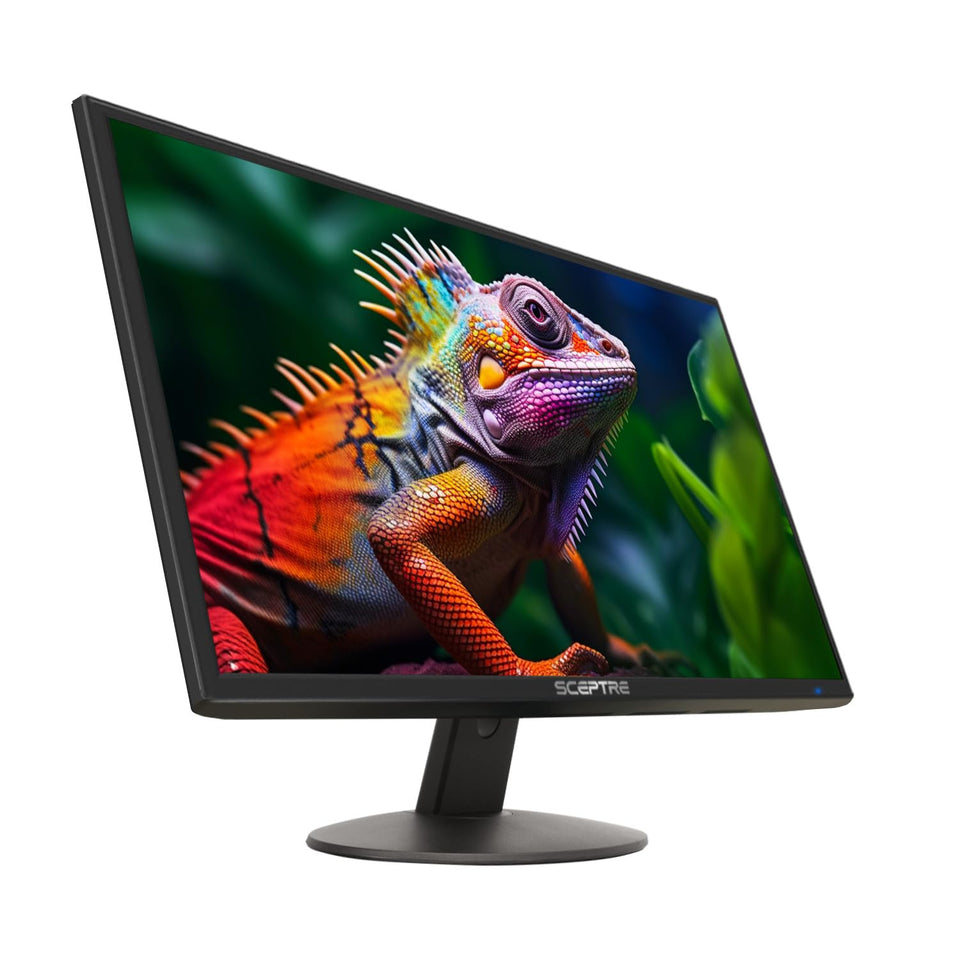 Sceptre Prime 24 front view on a compact desk showing slim frame and clear display