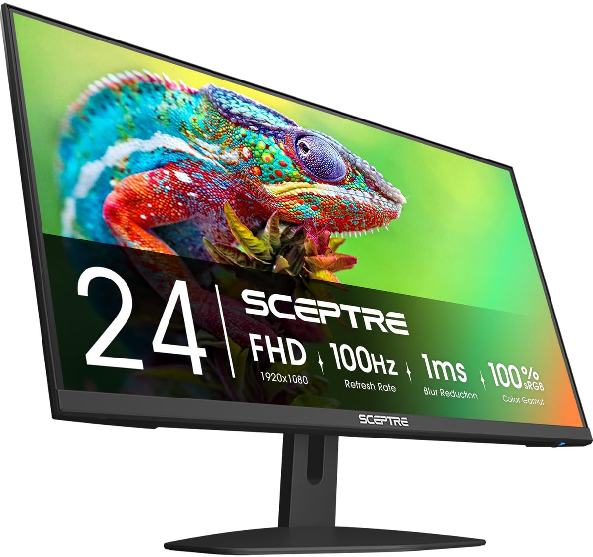 Sceptre Prime 24-Inch monitor front view highlighting immersive gaming and vivid colors.