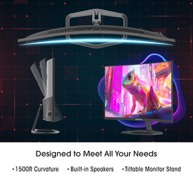 Sceptre Prime curved 32-inch monitor 1500R curve for expansive field of view.