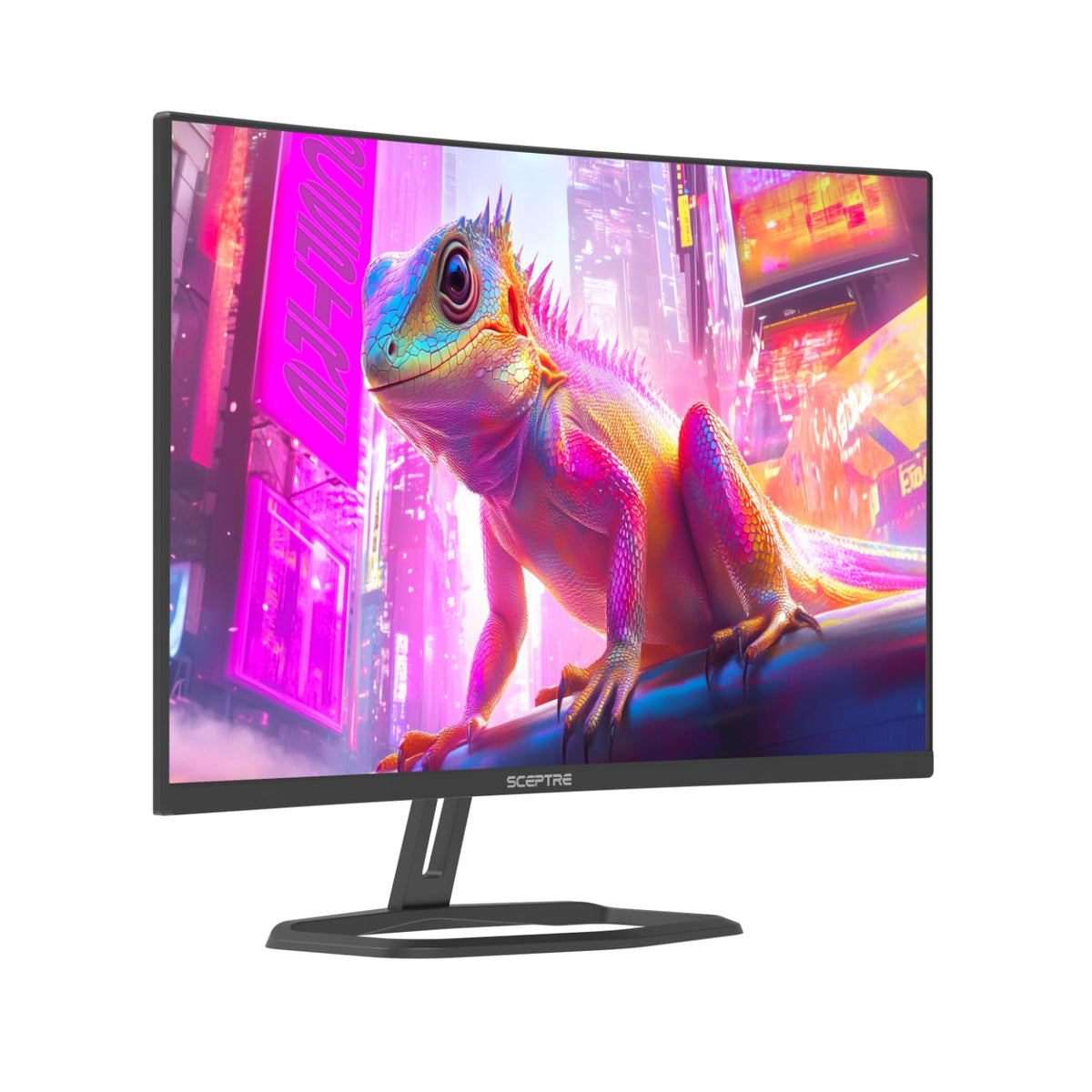 Sceptre Prime curved monitor with FreeSync Premium for tear-free play.