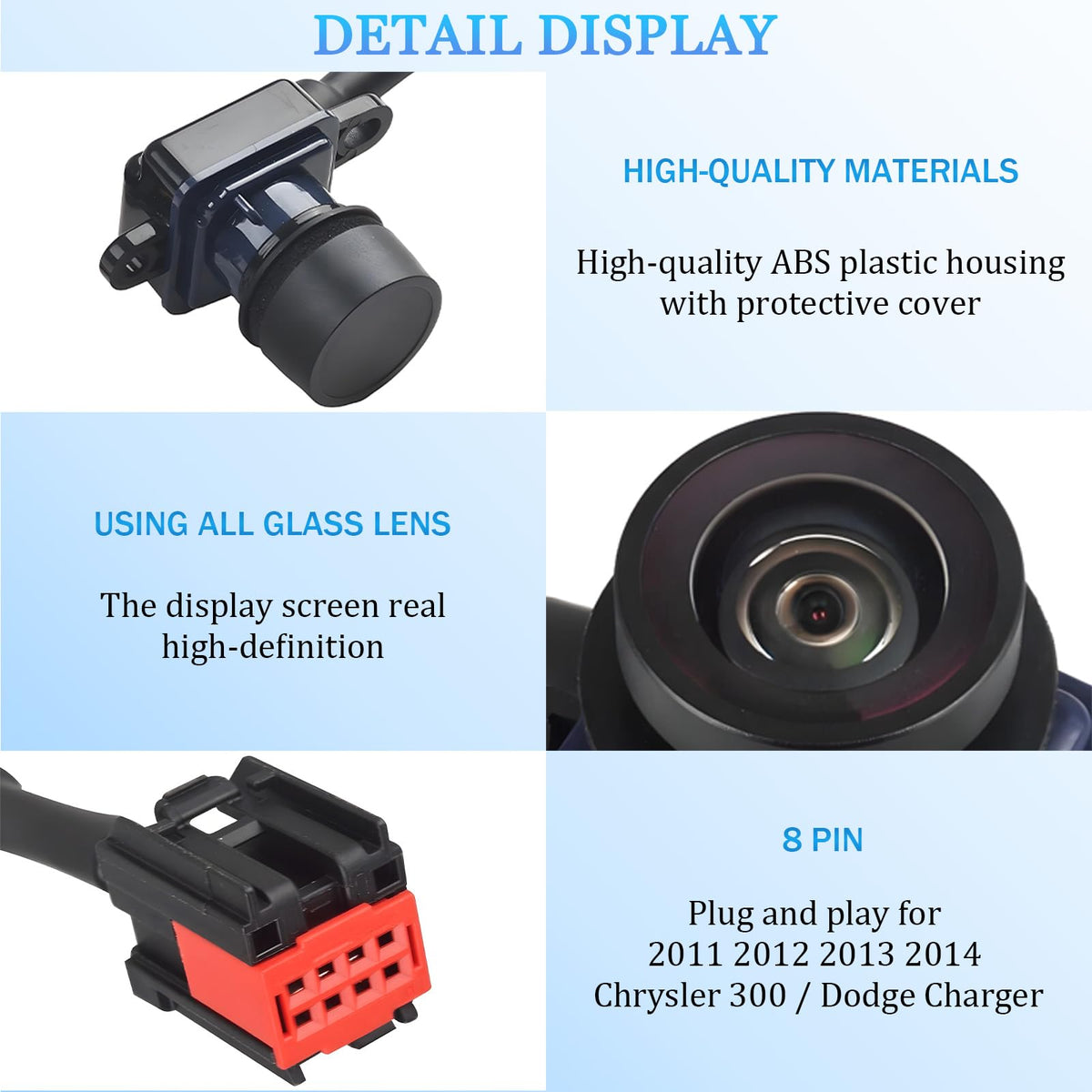 Scerymo IP68 waterproof rear-view camera withstands rain and car washes.